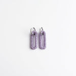 Pave Rectangle Link Hoop Earrings