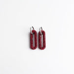 Pave Rectangle Link Hoop Earrings
