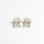 Toned Crystal Star Earrings