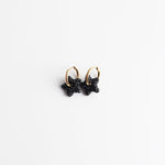Toned Pave Star Hoop Earrings