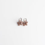 Toned Pave Star Hoop Earrings