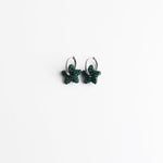 Toned Pave Star Hoop Earrings