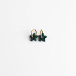 Toned Pave Star Hoop Earrings