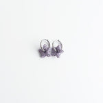 Toned Pave Star Hoop Earrings