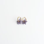 Toned Pave Star Hoop Earrings