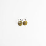 Round Stone Hoop Earrings