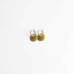 Round Stone Hoop Earrings