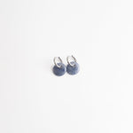 Round Stone Hoop Earrings
