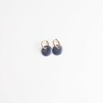 Round Stone Hoop Earrings