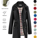 QING™ - Casual Drawstring Zip Up Hooded Trench Coat