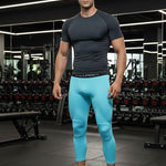 Men's High-Elasticity Impact Protection Hex Knee Guard Activewear Tights