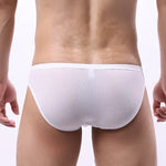 3 Pack Men's Nylon Plaid Lift Hip Briefs Triangle Briefs