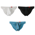 3 Pack Men's Ice Silk High-Elastic Breathable Briefs for Sports