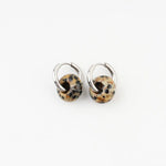 Stone Donut Hoop Earrings