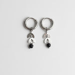 Leaf Stone Hoop Earrings
