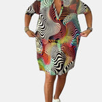 Celine | Colorful V-Neck Dress