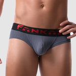 3 Pack Men's Striped U-Pouch Breathable Casual Briefs