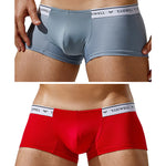 2 Pack Men's Sexy Comfortable Breathable Solid Color Trunks