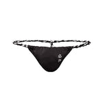 4 Pack Men's Low Rise Sexy Letter Embroidery Lace-Up Thongs