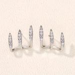 Elegant Rhinestone Three Claw Earrings