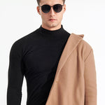 Mid-neck Men's Fleece Warm Bottoming Top T-shirt