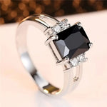 Radiant Square Black Zirconia Ring