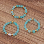 3pcs Set Amethyst Beaded Rings