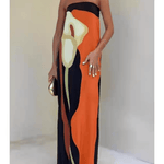Joan | Coastal Chic Strapless Printed Maxi Party Dress