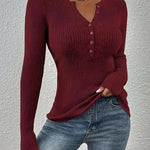 SHASHA™ - Elegant Chic Slim Fit Long Sleeve Round Neck Tops