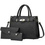 ALENOR™ – Crocodile Embossed Large Capacity Crossbody Handbag Set