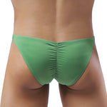 Men's Wrinkled Light Breathable Low Waist Bikini Underwear