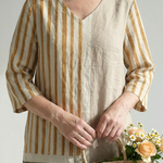 Penny | Light Mixed Stripe Midi Dress
