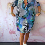 MARI™ - Colorful V-Neck Dress