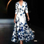 Zoe - Classic Floral V-Neck Maxi Dress