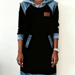 Alexa | Cozy Contrast Hooded Dress
