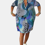 Celine | Colorful V-Neck Dress