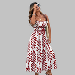 RAHIRA™ - Casual Sleeveless Summer Leaf Print Maxi Dress