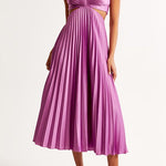 Violeta | Cut Out Waist Sleeveless Pleated Maxi Dress