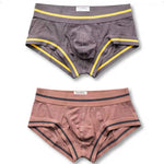 2 Pack Men's Spliced Color Trunks with Functional Fly