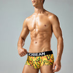 2 Pack Men's Comfortable Breathable Messy Lines Polyester Boxer Briefs