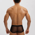 2-Pack Men's Breathable Mesh Ice Silk U-convex Low Waist Boxer Briefs