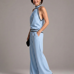 Tessa | Contrast-Trim Wide-Leg Jumpsuit