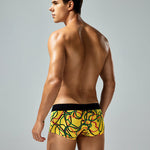2 Pack Men's Comfortable Breathable Messy Lines Polyester Boxer Briefs