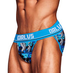 2 Pack Men's Breathable Ice Silk High-Cut Printed Bikini