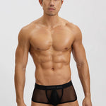 2-Pack Men's Breathable Mesh Ice Silk U-convex Low Waist Boxer Briefs