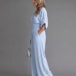 Carmen | Draped V-Neck Wide-Leg Jumpsuit
