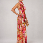 Ella | Halter Floral Print Maxi Dress