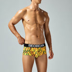 2 Pack Men's Comfortable Breathable Messy Lines Polyester Boxer Briefs