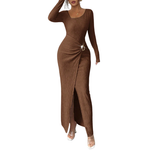 MONICA™ – Stylish Solid Color Twisted Long Dress