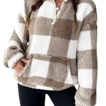HILARY™ – Casual Plaid Half Zip Pullover